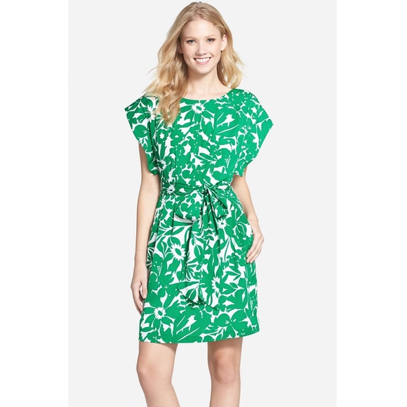 eliza j green floral dress